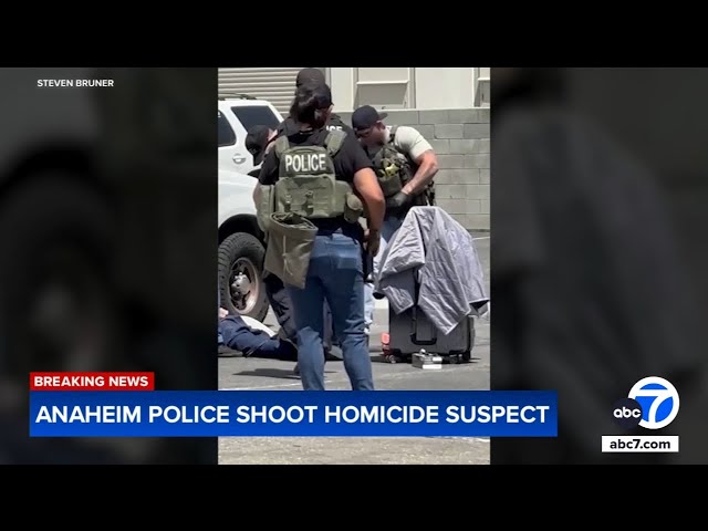 ⁣Iowa murder suspect shot by police in Anaheim; investigation underway