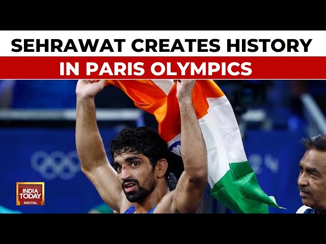 ⁣India's Lone Male Wrestler Aman Sehrawat Wins Olympic Bronze, Creates History | Paris Olympics 