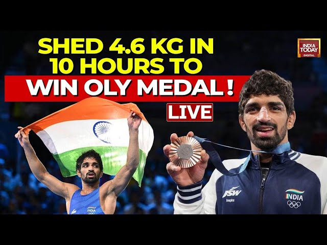 ⁣Aman Sehrawat News LIVE: Know How Aman Shed 4.6 Kg In 10 Hrs & Won Bronze At Paris Olympics LIVE