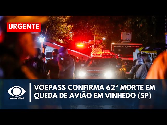 Número de mortos em acidente aéreo de Vinhedo sobe para 62