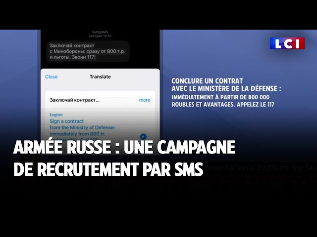 ⁣Armée russe : une campagne de recrutement par SMS