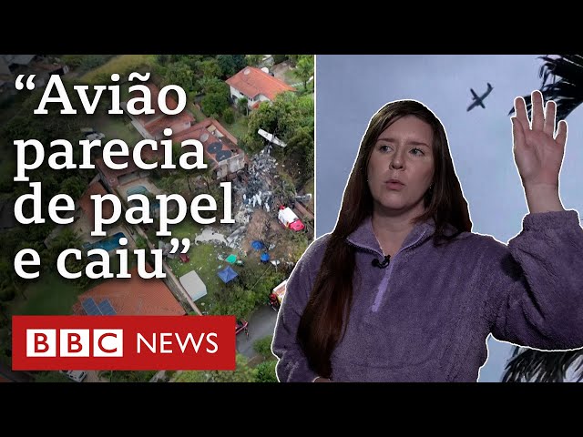 ⁣Queda de avião em Vinhedo: os relatos de quem viu o acidente aéreo