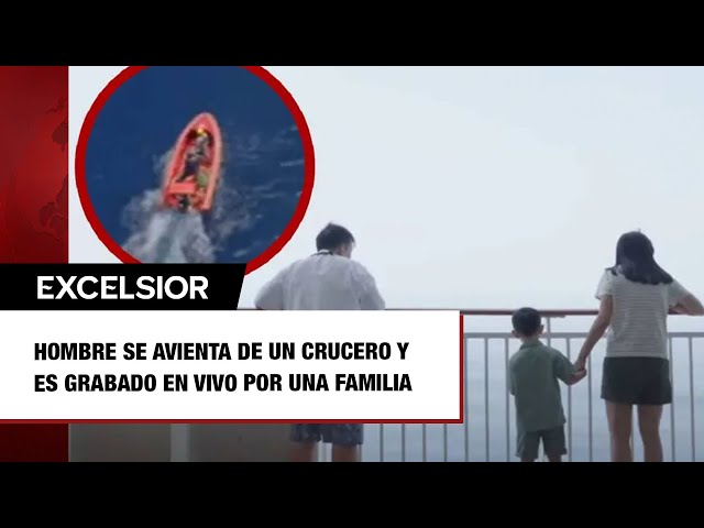 ⁣Hombre se avienta de un crucero y es grabado en vivo por una familia