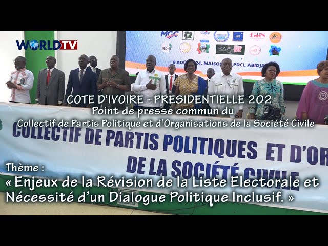 CIV– Présidentielle 2025 / Liste Electorale : Réaction du Collectif de Partis Politique et d’OSC