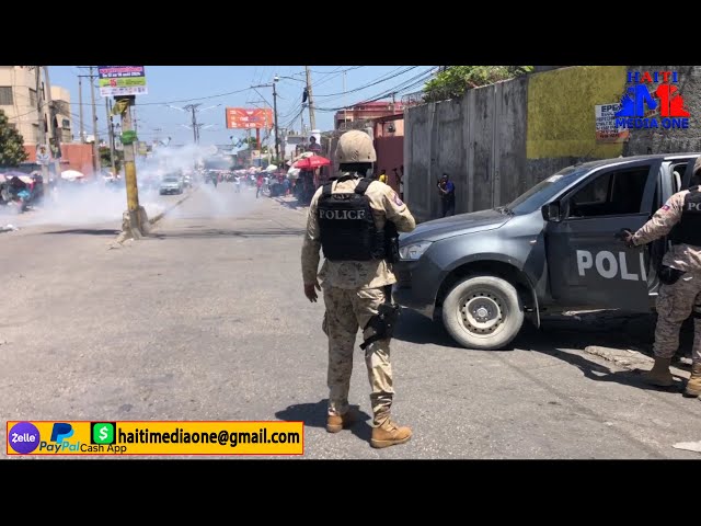 Manifestation An Poko Menm Komanse Lapolis  Kraze Tout Militan Yo Nèt, Guy Philippe Kouri