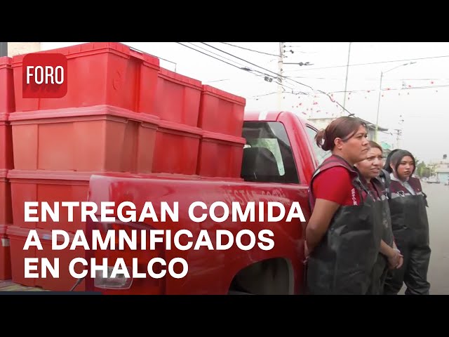 Entregan comida a damnificados en Chalco tras 8 días de inundación - Las Noticias