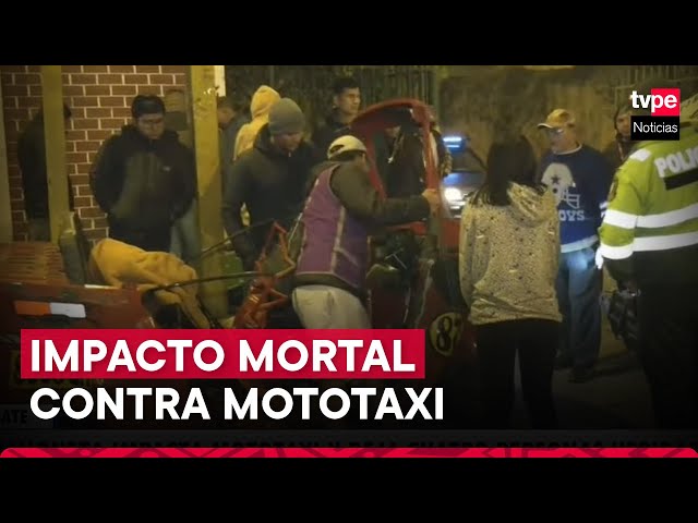 ⁣Ate: camioneta impacta contra mototaxi y deja cuatro personas heridas