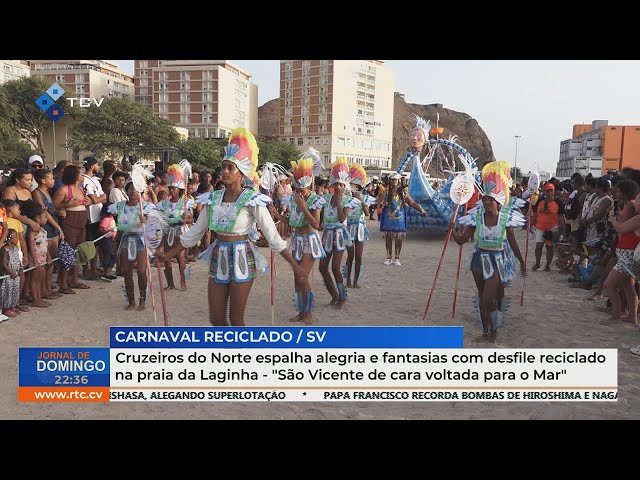 ⁣Cruzeiros do Norte anima a Praia da Laginha com desfile reciclado: "São Vicente voltada para o 