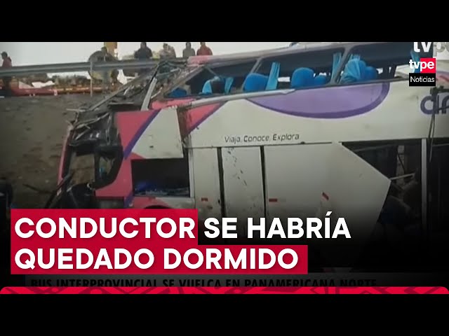 Accidente en Panamericana Norte: despiste y volcadura de bus deja un fallecido y al menos 27 heridos