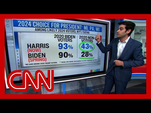 ⁣‘Clear momentum’: New polling shows voters’ enthusiasm for Harris