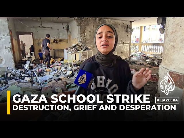 Aftermath of Israeli air strike on Gaza's al-Tabin school: Destruction, grief and desperation