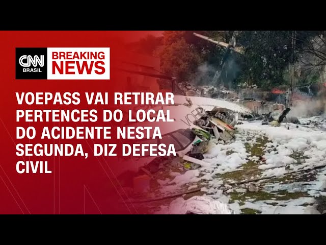 Voepass vai retirar pertences do local do acidente nesta segunda (12) | LIVE CNN