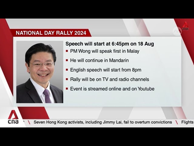 PM Wong to deliver maiden National Day Rally speech on Sunday from 6.45pm