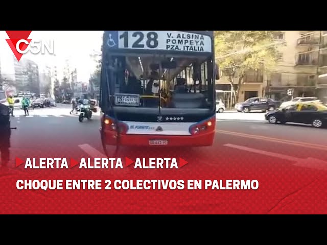 ⁣CHOQUE entre DOS COLECTIVOS en PALERMO: el SAME TRASLADA a los HERIDOS