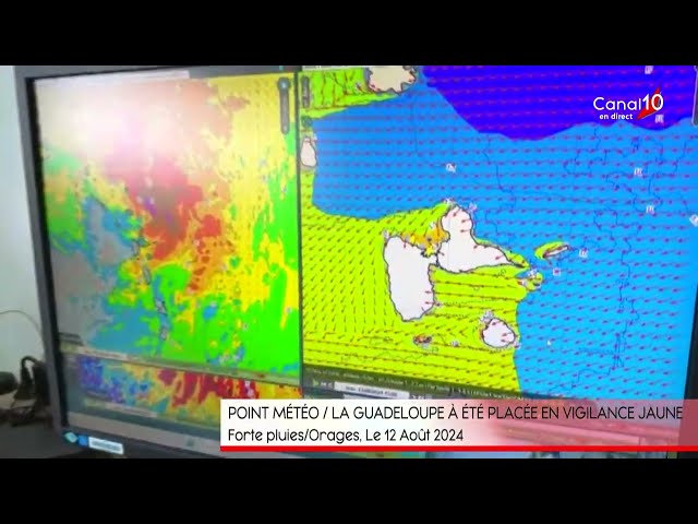 ⁣POINT METEO/LA GUADELOUPE A ETE PLACEE EN VIGILANCE JAUNE