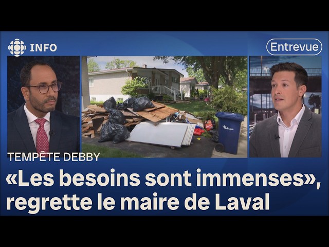 ⁣Laval frappé de plein fouet par les pluies torrentielles : entrevue avec le maire Boyer