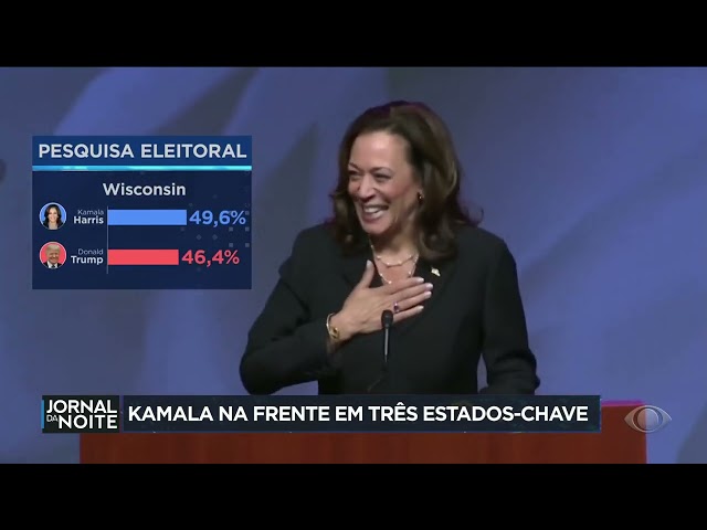 Novas pesquisas mostram Kamala na frente de Trump nos EUA