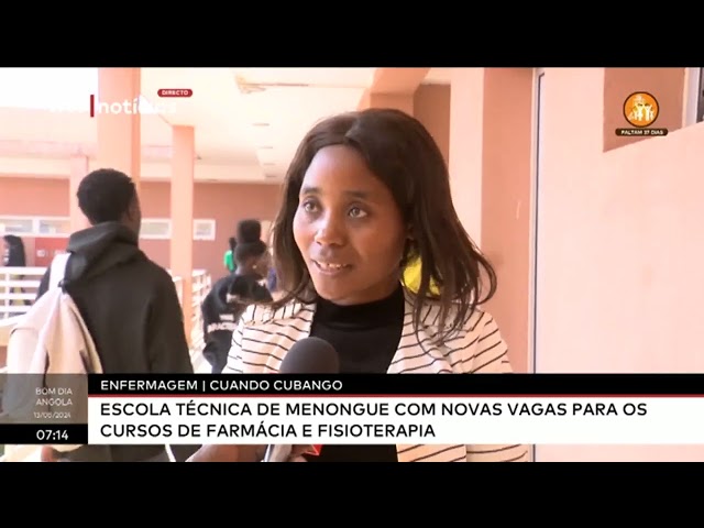 Enfermagem Cuando Cubango - Escola técnica de Menongue com novas vagas para os cursos de farmácia