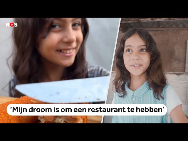 ⁣Renad (10) vluchtte uit Gaza-stad en maakt nu kookvideo's