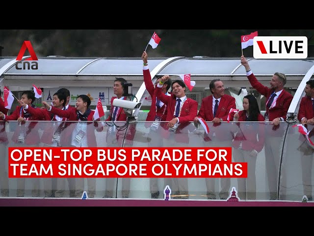 [LIVE] Open-top bus parade for Team Singapore's Paris Olympics athletes, including Max Maeder