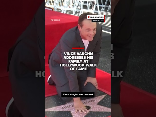 ⁣Vince Vaughn addresses his family at Hollywood Walk of Fame