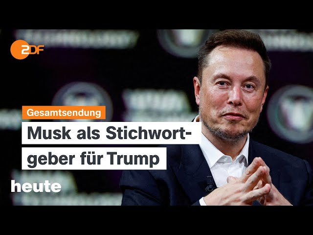 heute 19:00 Uhr vom 13.08.2024 Elon Musk unterstützt Trump, Waldbrände in Griechenland, Schweinepest