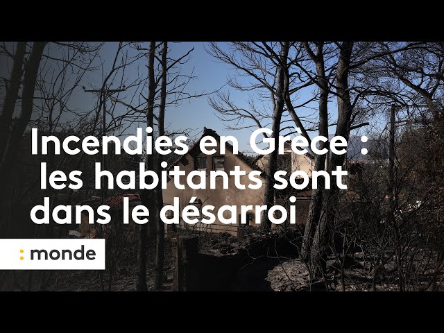 ⁣Incendies en Grèce  mobilisés pour résister aux flammes, les habitants sont dans le désarroi