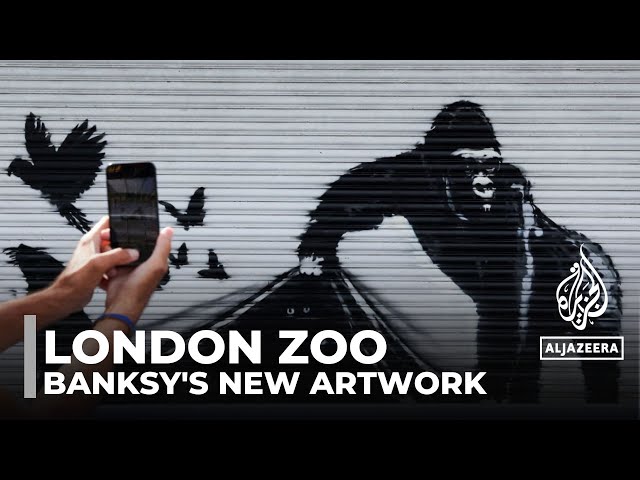 ⁣Banksy's new London Zoo artwork features gorilla freeing captive animals