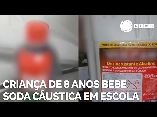 Criança de 8 anos bebe soda cáustica por engano em Belo Horizonte