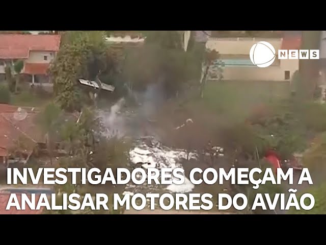 Investigadores começam a analisar motores do avião que caiu em Vinhedo