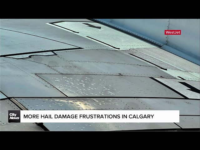 ⁣Hail damage keeping some WestJet flights grounded