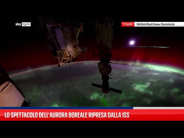 ⁣I colori dell'aurora boreale ripresi dalla ISS