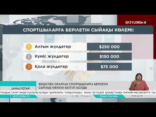 ⁣Жеңіспен оралған спортшыларға берілетін сыйақы көлемі белгілі болды