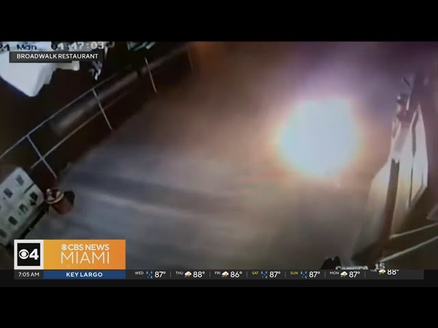 ⁣Residents in fear after man caught on camera tosses Molotov cocktail toward South Florida restaurant