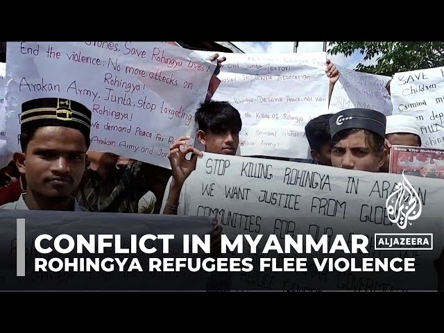 Rohingya caught in Myanmar conflict as they await crossing to Bangladesh amid deadly drone strikes