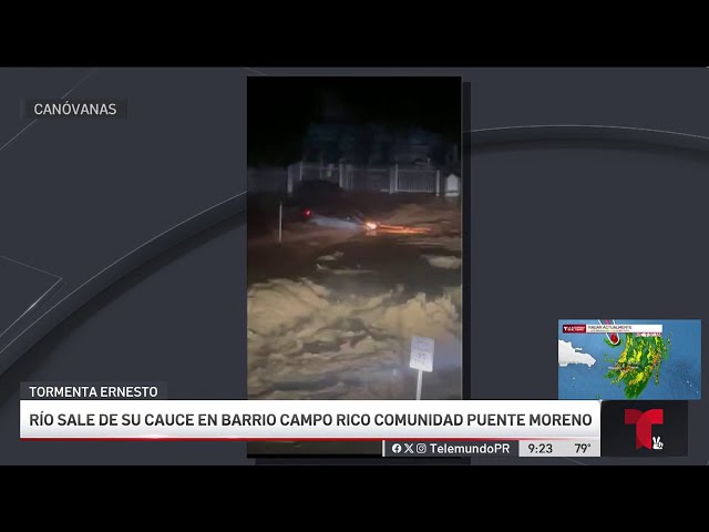 ⁣En video: vehículo es arrastrado por río en Canóvanas