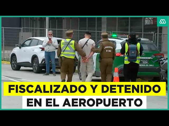 Fue fiscalizado y detenido en Aeropuerto: Perro encontró sustancias ilícitas en su auto