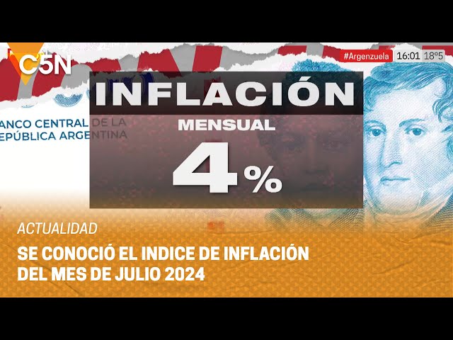 ⁣La INFLACIÓN de JULIO fue del 4%