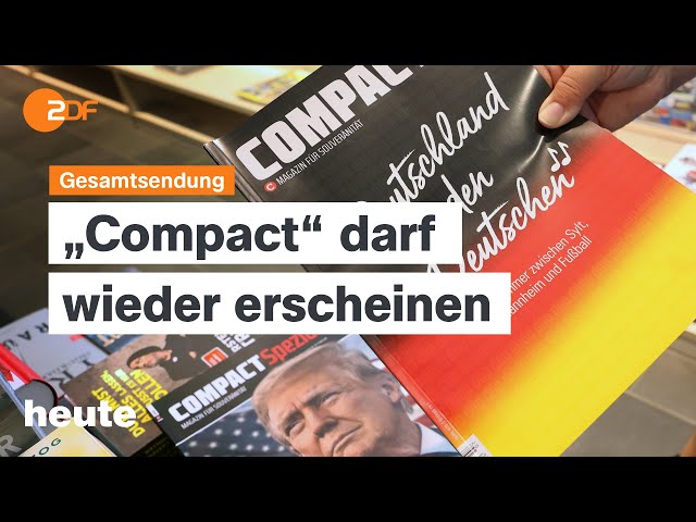 heute 19 Uhr vom 14.08.2024 "Compact"-Verbot vorläufig aufgehoben, Nordstream Explosionen,