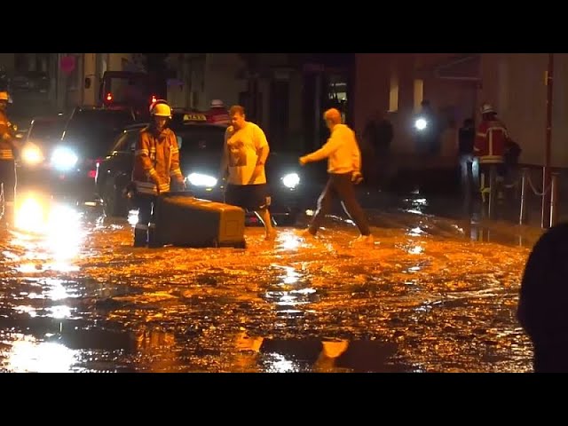 ⁣Auf Hitze folgen heftige Unwetter: Hochwasser in Bruchsal am schlimmsten