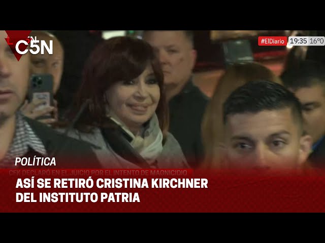 ⁣Así se retiró CRISTINA KIRCHNER del INSTITUTO PATRIA tras su DECLRACIÓN en COMODORO PY