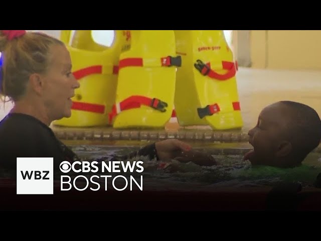 ⁣Families learn water safety at Adapative Swim Day in Framingham