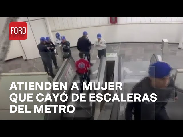 Mujer cae de escaleras en estación Aquiles Serdán del Metro CDMX - Las Noticias