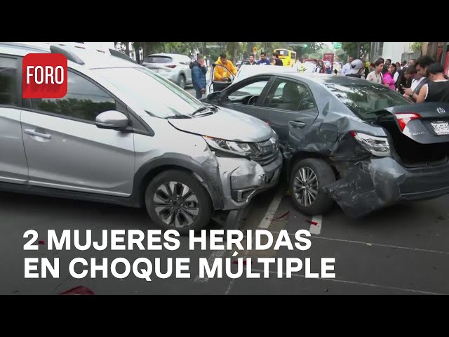 Aparatoso choque múltiple deja 2 lesionadas en colonia Escandón - Las Noticias