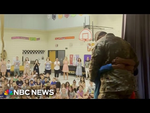 ⁣National Guard dad surprises daughters at school in Arizona