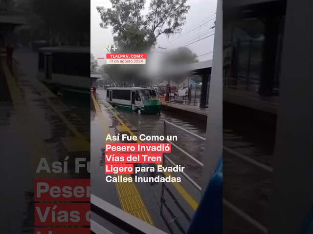 Así fue como un pesero invadió vías del tren ligero y quedó atorado - N+ #Shorts