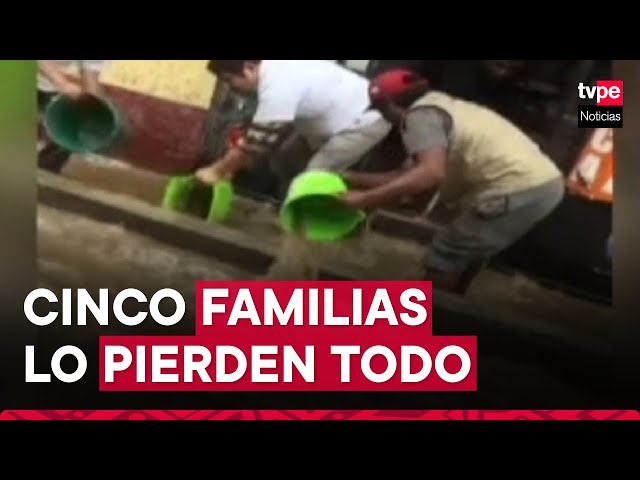 Rotura de tubería deja cinco familias damnificadas en San Juan de Miraflores