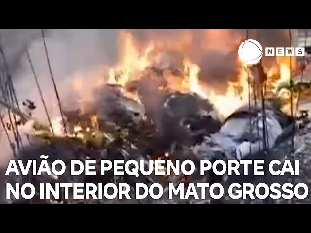 Avião de pequeno porte cai no interior do Mato Grosso