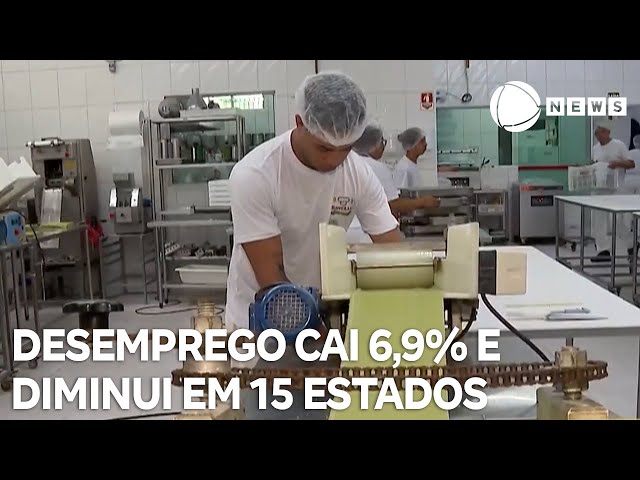 Desemprego cai 6,9% no país e diminui em 15 estados