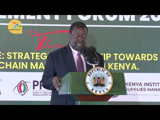 ⁣Prime CS Mudavadi calls for crucial amendments in the supply chain and procurement law